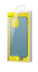 Baseus Frosted Glass Case Жесткий чехол с гибким каркасом для iPhone 12/12 Pro Темно-синий цена и информация | Чехлы для телефонов | kaup24.ee