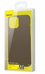 Baseus Frosted Glass Case Жесткий чехол с гибким каркасом для iPhone 12 Pro Max чёрный цена и информация | Чехлы для телефонов | kaup24.ee