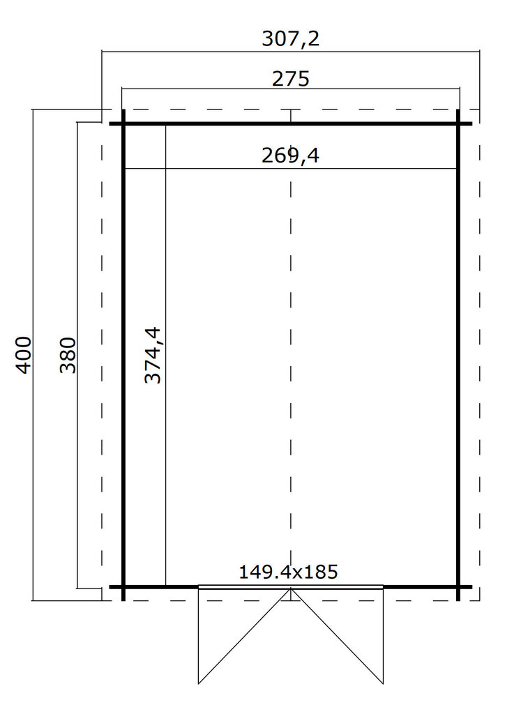 Aiamaja Noora380 10,1 m² hind ja info | Kuurid ja aiamajad | kaup24.ee