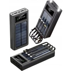 Solar Powerbank, microUSB, USB-C, Lightning, USB 30000 mAh koos kaablitega цена и информация | Зарядные устройства Power bank | kaup24.ee