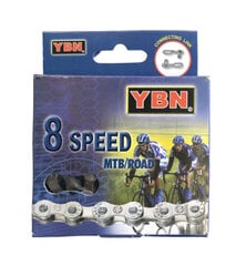 Rattakett YBN S8 R8, 8k 1/2 x 3/32, 116L, ketti laius 7.3 mm, Rust Buster (1221) 0423 цена и информация | Другие запчасти для велосипеда | kaup24.ee