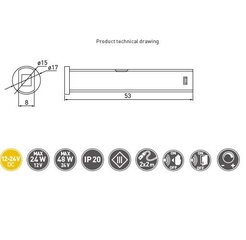 GTV universaalne kontaktivaba lüliti (kahe kiirusega või lähedus), valge, 12V DC, hämardatav AE-WBBUNI-10DIM цена и информация | Выключатели, розетки | kaup24.ee