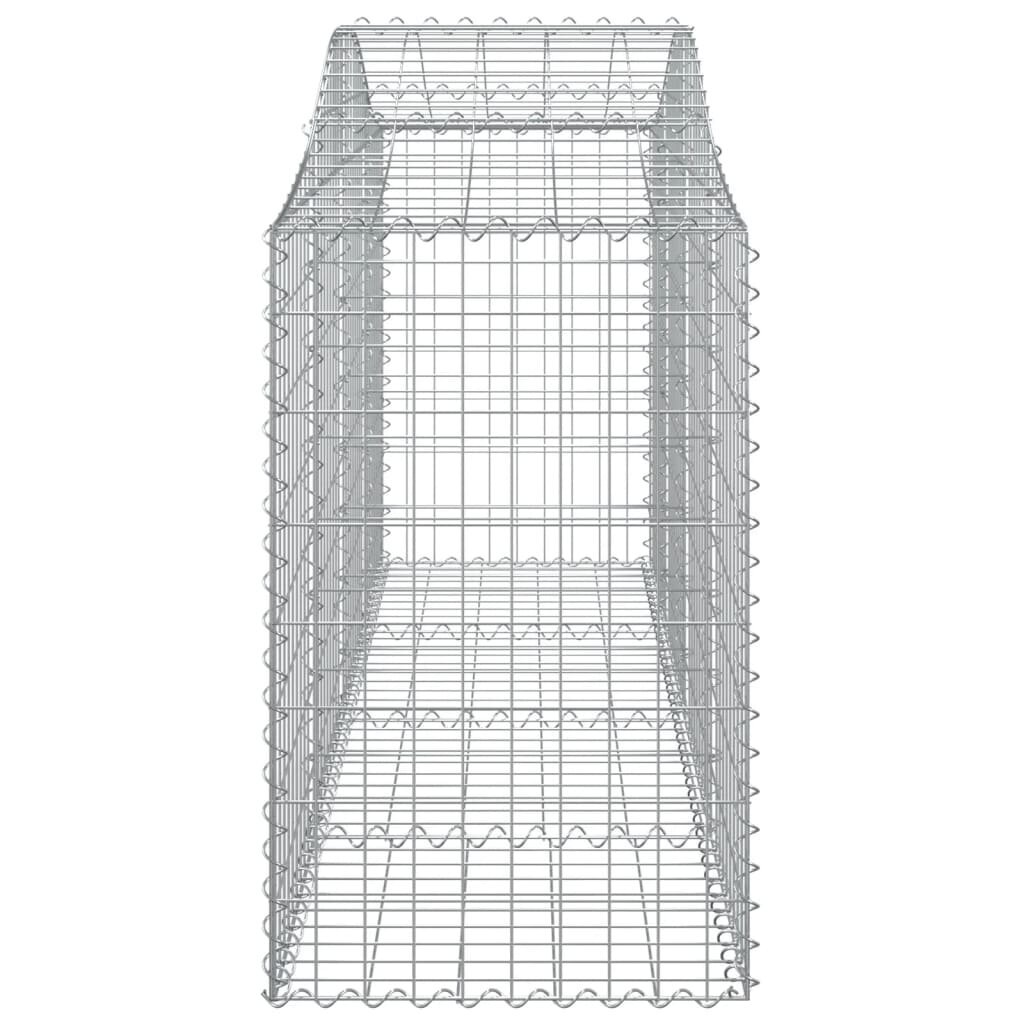 vidaXL kaarekujulised gabioonkorvid 4, 200x50x80/100 cm tsingitud raud цена и информация | Aiad ja tarvikud | kaup24.ee