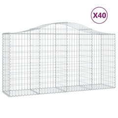 vidaXL kaarekujulised gabioonkorvid 40 tk, 200x50x100/120 cm, raud цена и информация | Заборы и принадлежности к ним | kaup24.ee