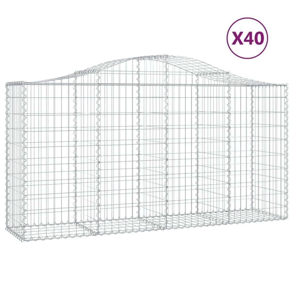 vidaXL kaarekujulised gabioonkorvid 40 tk, 200x50x100/120 cm, raud hind ja info | Aiad ja tarvikud | kaup24.ee