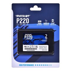 Patriot P220, 2TB (P220S2TB25) hind ja info | Sisemised kõvakettad (HDD, SSD, Hybrid) | kaup24.ee