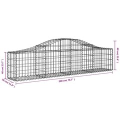 vidaXL kaarekujulised gabioonkorvid 9 tk, 200x30x40/60 cm, raud цена и информация | Заборы и принадлежности к ним | kaup24.ee