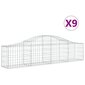 vidaXL kaarekujulised gabioonkorvid 9 tk, 200x30x40/60 cm, raud hind ja info | Aiad ja tarvikud | kaup24.ee