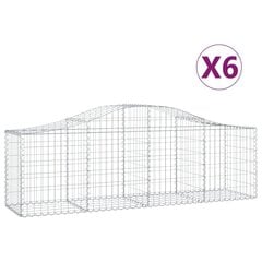 vidaXL kaarekujulised gabioonkorvid 6 tk, 200x50x60/80 cm, raud hind ja info | Aiad ja tarvikud | kaup24.ee