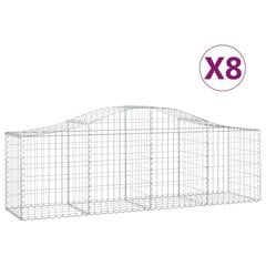 vidaXL kaarekujulised gabioonkorvid 8 tk, 200x50x60/80 cm, raud hind ja info | Aiad ja tarvikud | kaup24.ee