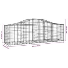 vidaXL kaarekujulised gabioonkorvid 8 tk, 200x50x60/80 cm, raud hind ja info | Aiad ja tarvikud | kaup24.ee