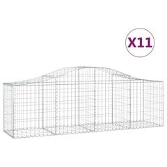 vidaXL kaarekujulised gabioonkorvid 11 tk, 200x50x60/80 cm, raud hind ja info | Aiad ja tarvikud | kaup24.ee