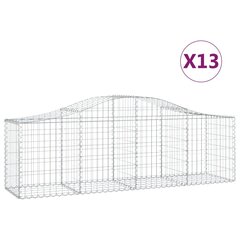 vidaXL kaarekujulised gabioonkorvid 13 tk, 200x50x60/80 cm, raud hind ja info | Aiad ja tarvikud | kaup24.ee