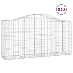 vidaXL kaarekujulised gabioonkorvid 13 tk, 200x50x100/120 cm, raud hind ja info | Aiad ja tarvikud | kaup24.ee