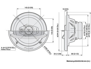 Pioneer, TS-A2013i 20 см 3-полосная Автомобильная акустика цена и информация | Автомобильные динамики | kaup24.ee