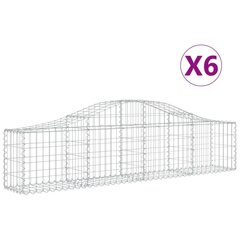 vidaXL kaarekujulised gabioonkorvid 6 tk, 200x30x40/60 cm, raud цена и информация | Заборы и принадлежности к ним | kaup24.ee