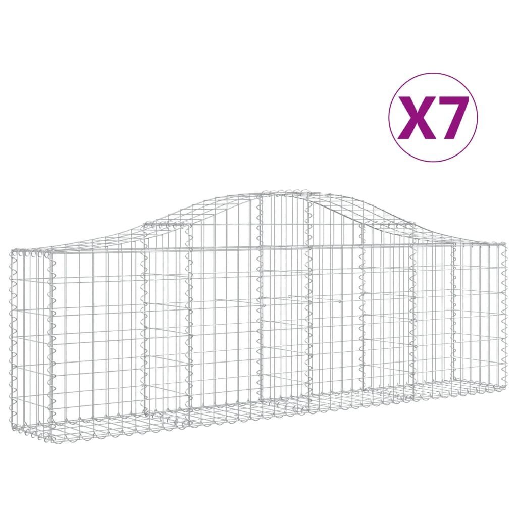 vidaXL kaarekujulised gabioonkorvid 7 tk, 200x30x60/80 cm, raud hind ja info | Aiad ja tarvikud | kaup24.ee