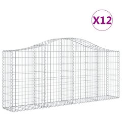 vidaXL kaarekujulised gabioonkorvid 12 tk, 200x30x80/100 cm, raud hind ja info | Aiad ja tarvikud | kaup24.ee