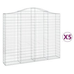 vidaXL kaarekujulised gabioonkorvid 5 tk, 200x30x160/180 cm, raud hind ja info | Aiad ja tarvikud | kaup24.ee