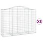 vidaXL kaarekujulised gabioonkorvid 3 tk, 200x50x140/160 cm, raud hind ja info | Aiad ja tarvikud | kaup24.ee