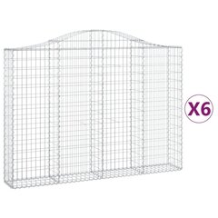 vidaXL kaarekujulised gabioonkorvid 6 tk, 200x30x140/160 cm, raud hind ja info | Aiad ja tarvikud | kaup24.ee