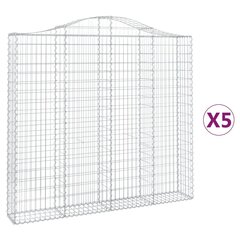 vidaXL kaarekujulised gabioonkorvid 5 tk, 200x30x180/200 cm, raud hind ja info | Aiad ja tarvikud | kaup24.ee