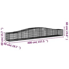 vidaXL kaarekujulised gabioonkorvid 8 tk, 400x50x40/60 cm, raud hind ja info | Aiad ja tarvikud | kaup24.ee