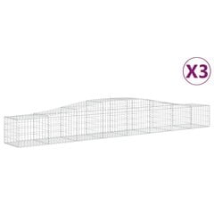 vidaXL kaarekujulised gabioonkorvid 3 tk, 400x50x40/60 cm, raud hind ja info | Aiad ja tarvikud | kaup24.ee