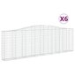 vidaXL kaarekujulised gabioonkorvid 6 tk, 400x30x120/140 cm, raud hind ja info | Aiad ja tarvikud | kaup24.ee