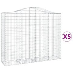 vidaXL kaarekujulised gabioonkorvid 5 tk, 200x50x160/180 cm, raud цена и информация | Заборы и принадлежности к ним | kaup24.ee