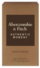 Tualettvesi Abercrombie & Fitch Authentic Moment Man, 30 ml цена и информация | Мужские духи | kaup24.ee