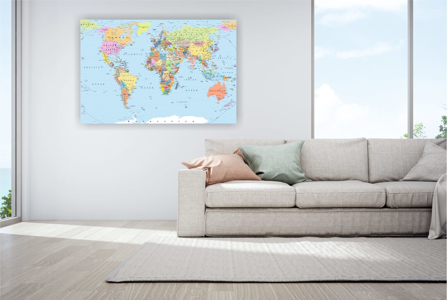 Korgimaal maailmakaart, 60x40 cm. цена и информация | Seinapildid | kaup24.ee