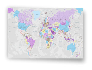 Карта мира из пробкового дерева серого цвета, 60x40 см цена и информация | Картины, живопись | kaup24.ee
