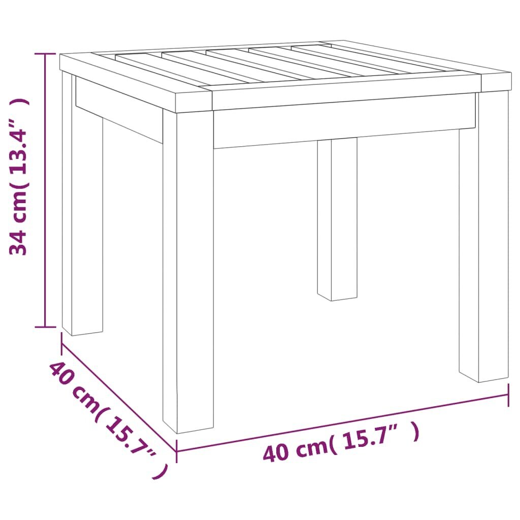 vidaXL aiataburetid istmepadjaga 2 tk, 40 x 40 x 42 cm, akaatsiapuit hind ja info | Aiatoolid | kaup24.ee