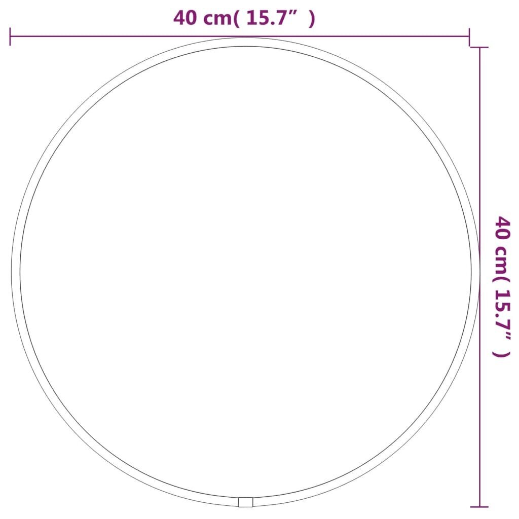 vidaXL seinapeegel, must, Ø 40 cm, ümmargune hind ja info | Peeglid | kaup24.ee