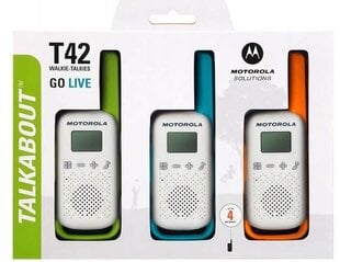 Motorola T42, комплект 3 шт. рации цена и информация | Радиостанции, рации | kaup24.ee