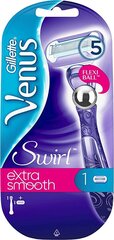 Бритва для женщин Gillette Venus Swirl Extra Smooth, 1 шт. цена и информация | Косметика и средства для бритья | kaup24.ee