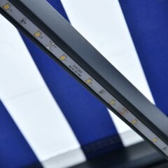 vidaXL käsitsi sissetõmmatav LEDiga varikatus 450x300, sinine ja valge цена и информация | Зонты, маркизы, стойки | kaup24.ee
