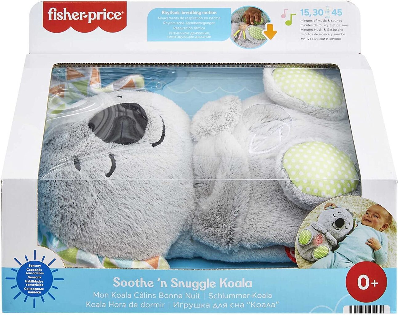 Fisher-Price HBP87 Snooze koala muusikaline mänguasi realistliku hingamisliigutusega цена и информация | Imikute mänguasjad | kaup24.ee