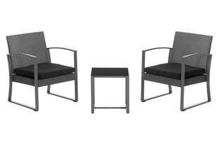 Комплект уличной мебели из 3 частей 4Living Bern, черный/серый цена и информация | Комплекты уличной мебели | kaup24.ee