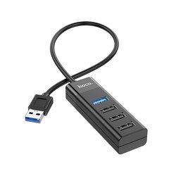 USB разветвитель Hoco HB25 Easy mix 4-in-1 converter USB-A to 1xUSB3.0+3xUSB2.0 черный цена и информация | Адаптеры и USB-hub | kaup24.ee