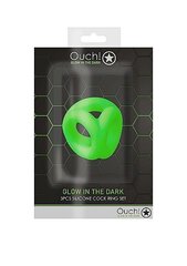 Светящиеся в темноте кольца для пениса и яичек Ouch Glow in the Dark цена и информация | Эрекционные кольца, насадки на пенис | kaup24.ee