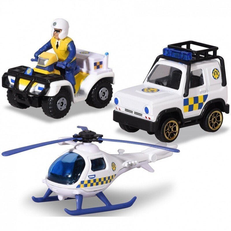 Fireman Sam Politsei autokomplekt Jada, 3 tk hind ja info | Poiste mänguasjad | kaup24.ee