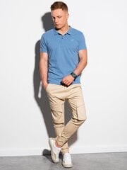 Рубашка поло, мужская, хлопковая, S1374, синяя цена и информация | Мужские футболки | kaup24.ee