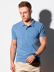 Рубашка поло, мужская, хлопковая, S1374, синяя цена и информация | Мужские футболки | kaup24.ee