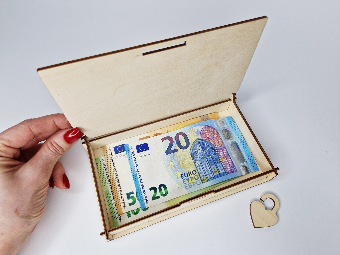 Puidust värviline karp rahatähtede jaoks, millel on kiri “Happy birthday” цена и информация | Muud kingitused | kaup24.ee