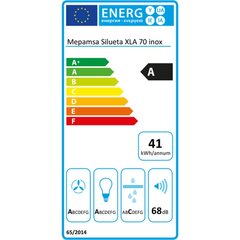 Traditsiooniline õhupuhasti Mepamsa Silueta XLA70 70 cm 590 m³/h 200W A цена и информация | Вытяжки на кухню | kaup24.ee