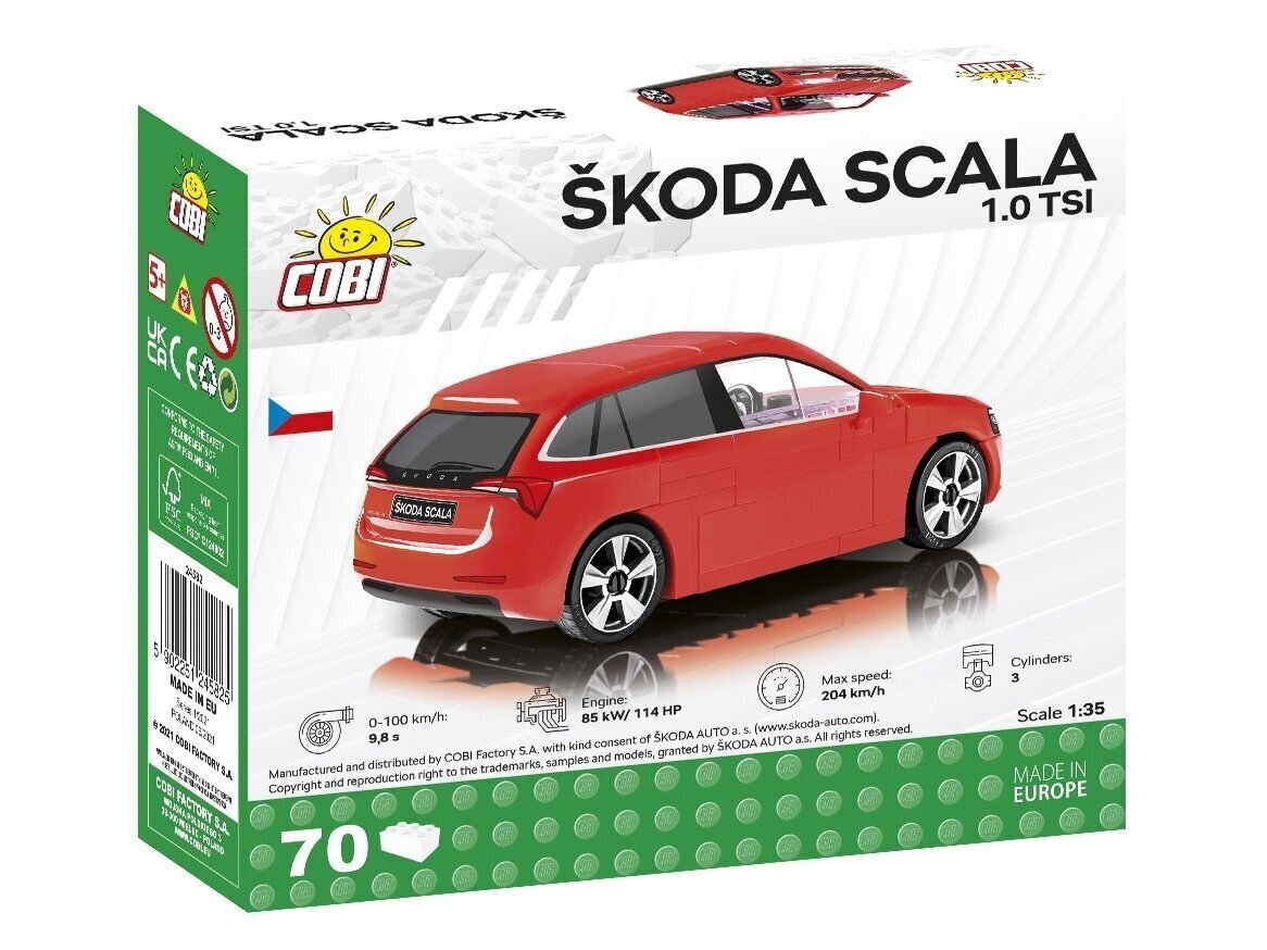 COBI - Plastkonstruktorid Škoda Scala 1.0 TSI, 1/35, 24582 цена и информация | Klotsid ja konstruktorid | kaup24.ee