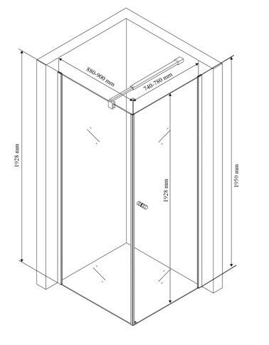 Nurga dušikabiin Rubineta DKK01, 990x780cm hind ja info | Dušikabiinid | kaup24.ee