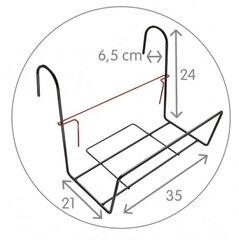 Держатель для цветочных горшков Siesta  24x35x14см, чёрный цена и информация | Ящики для цветов | kaup24.ee